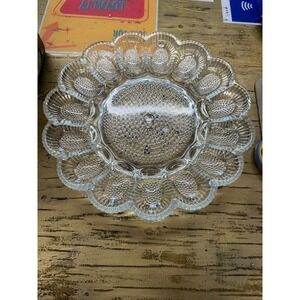 Vintage Indiana Glass Clear Deviled Egg Plate